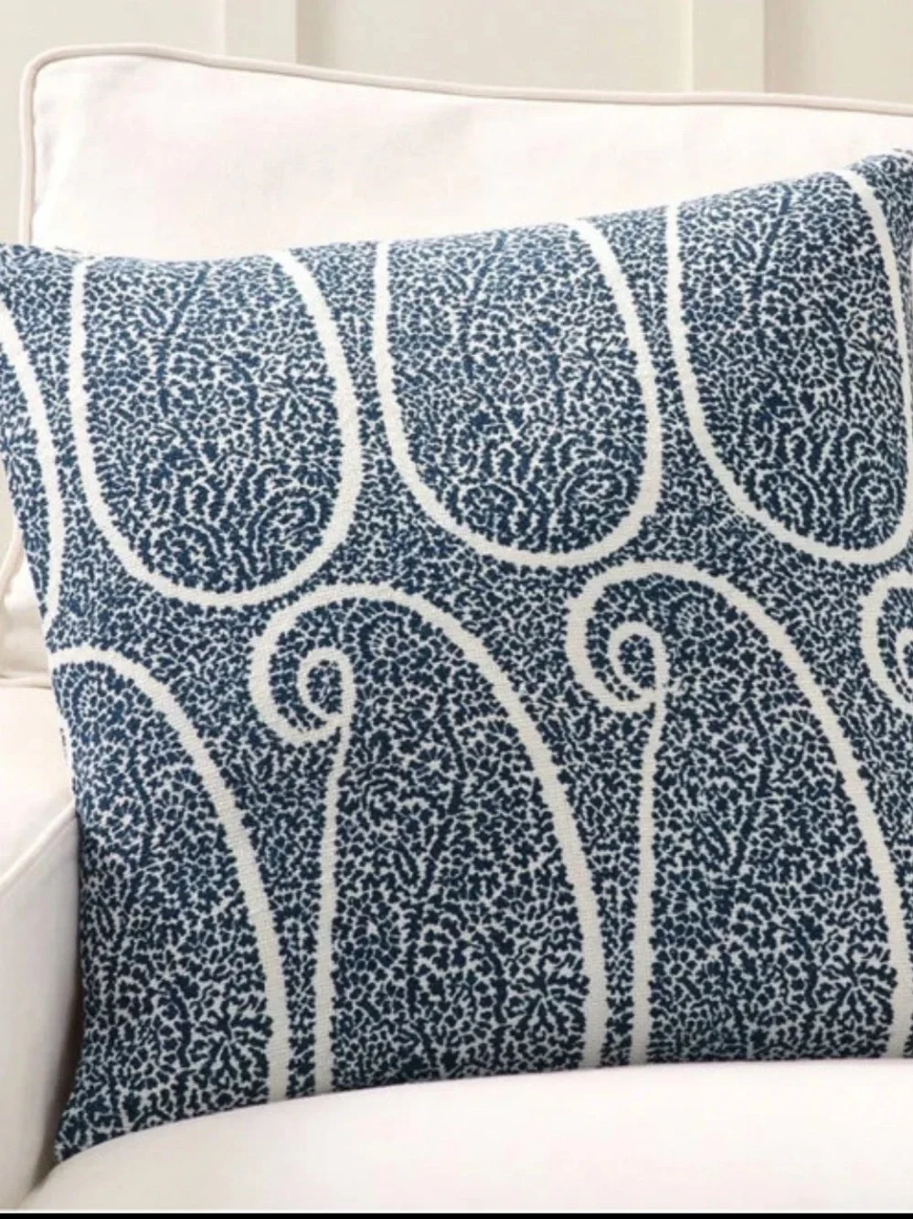 Pottery Barn Pillow 20x20 Blue Floral Cotton Linen Feather Blend Boho Set Lot 5
